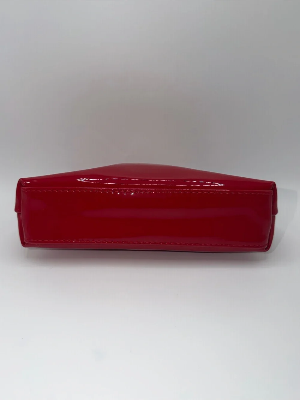 Yves Saint Laurent Red Patent Diagonal-Zip Cosmetic Pouch